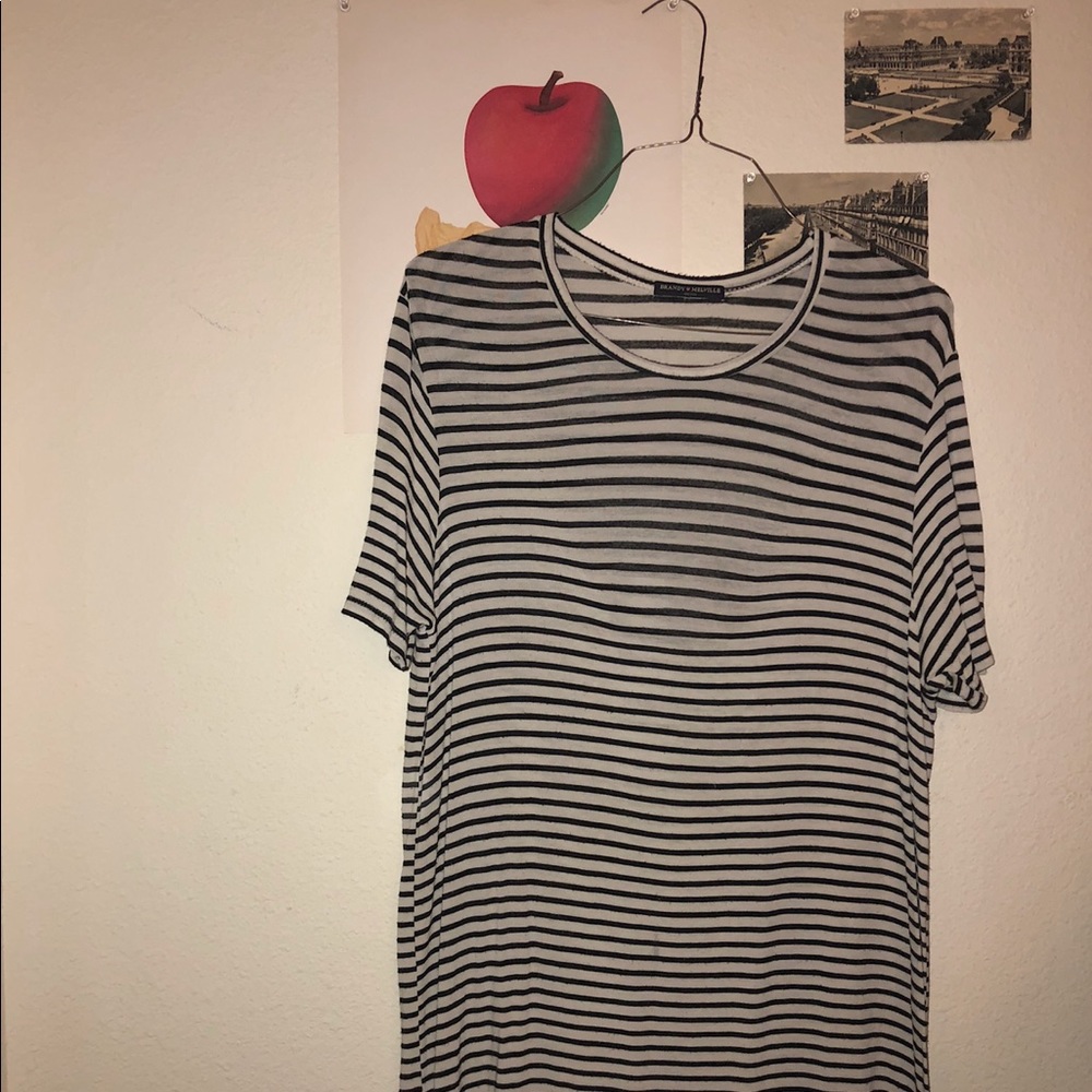 Brandy Melville B/W Striped T-Shirt Dress